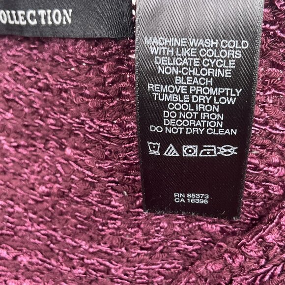 Crazy Horse Cardigan Womens Small Purple Floral Texture Quilt Nylon Sweater VTG - Picture 7 of 12